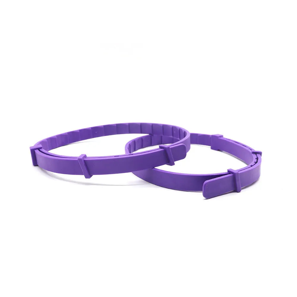 Four dog anxiety relief collars with Chinese monochrome pattern in various colours