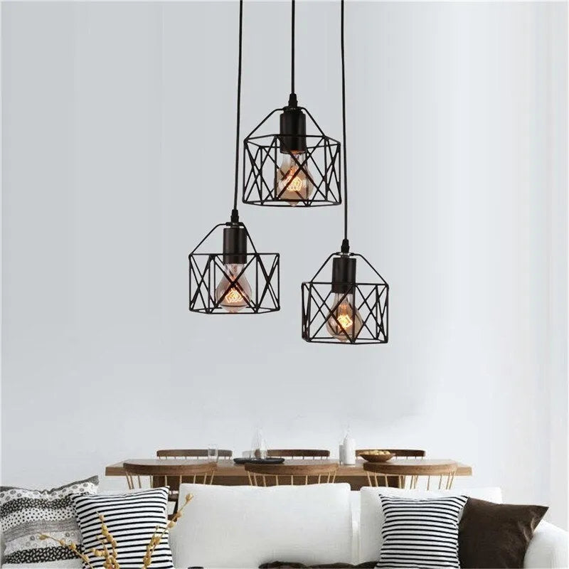 Country style decorative light with iron shade measuring 150mm by 140mm