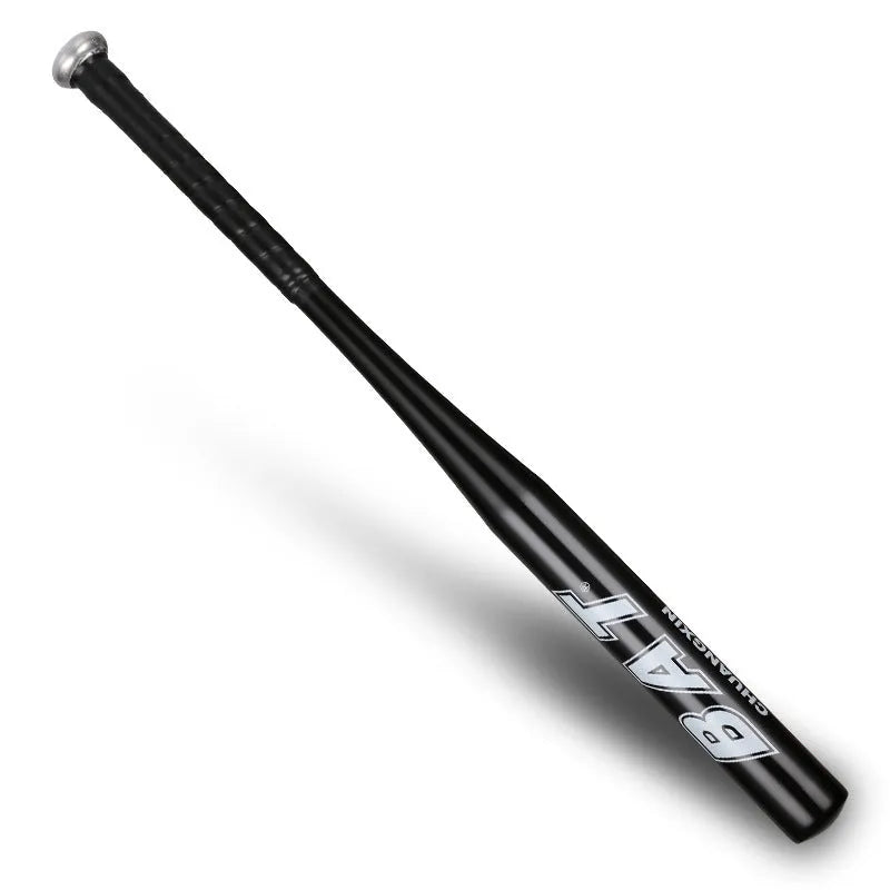 A6061 aluminum baseball bat with non-slip rubber grip, shown in silver, blue, red, black or gold, 20 or 25 inch