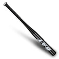 A6061 aluminum baseball bat with non-slip rubber grip, shown in silver, blue, red, black or gold, 20 or 25 inch