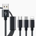 Three-in-one Micro USB charging cable with 1.2 metre length in multiple colour options