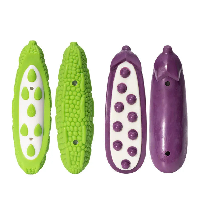 Green and purple meat-scented simulation dog toy for large breed chewing resistance
