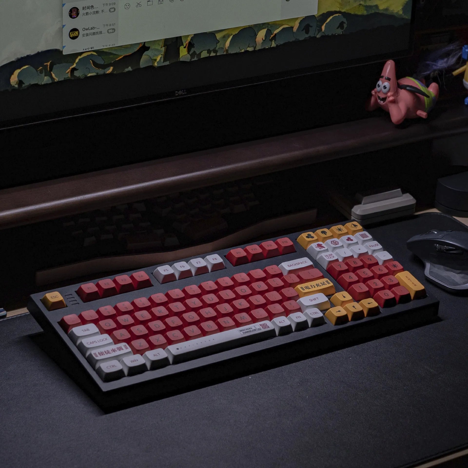 138 PBT sublimation key caps with boy and girl colour matching design for mechanical keyboards