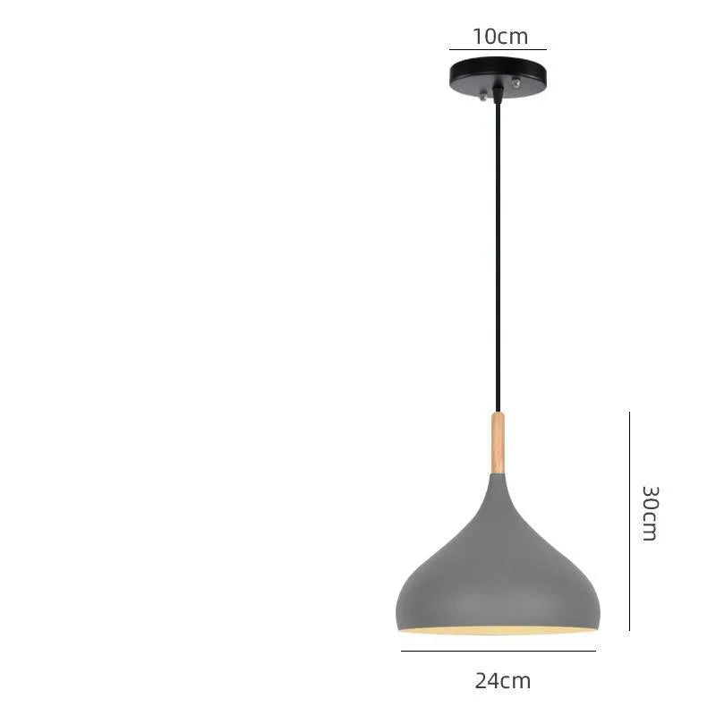 Adjustable zinc alloy pendant lamp in modern simple style with aluminium body and six colour options