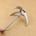 Silver stainless steel three-legged flying tiger claw climbing hook, folded 50mm diameter, unfolded 160mm diameter, 190mm height, 420g.