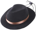 Small wool felt pet hat in pink, black, brown, or red on a mannequin head, S size 155cm diameter.