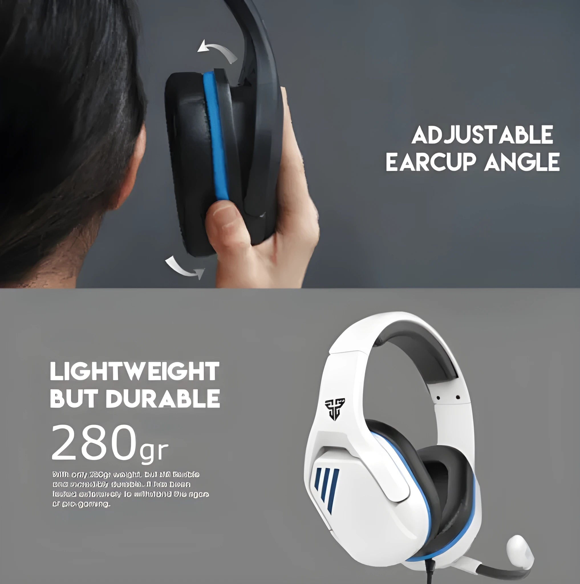 MH86 Esports Professional wired gaming headset in black with 50mm drivers and omnidirectional microphone