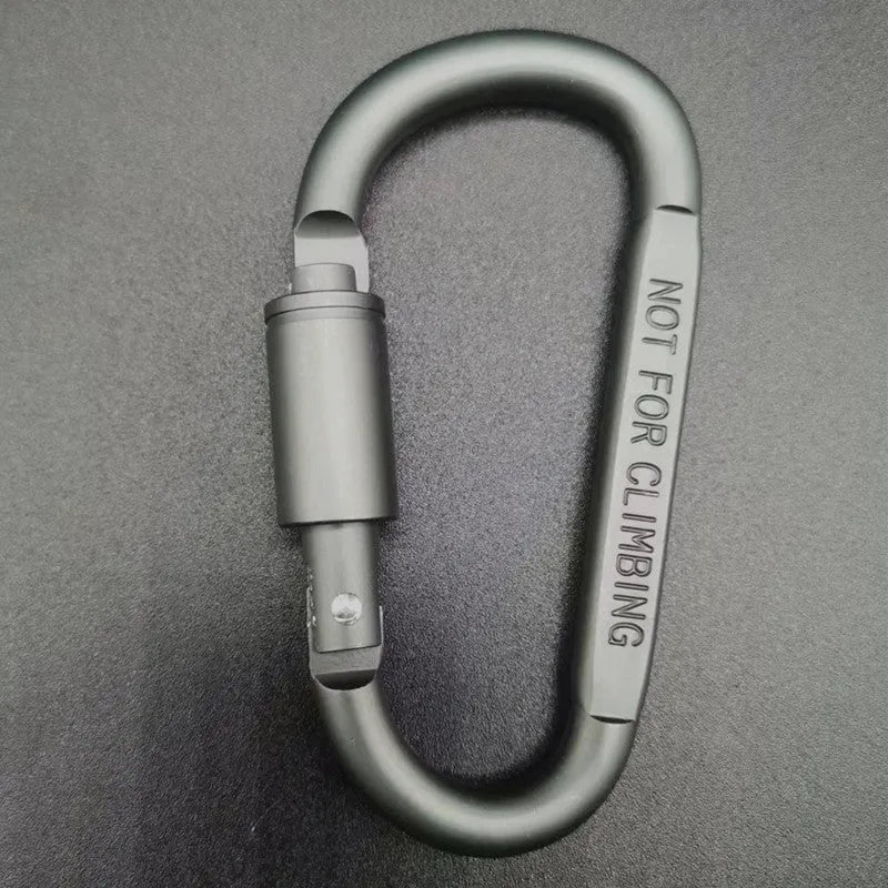 Aluminium D-shaped climbing carabiner with twist lock gate in a selection of colours