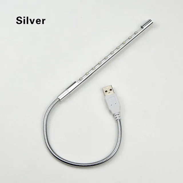 Spiral-shaped aluminum alloy USB LED night light for computer desk workspace illumination