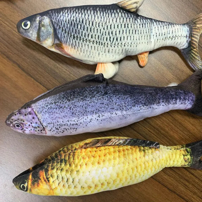 30cm multicolor electronic jumping fish cat toy with USB charging cable