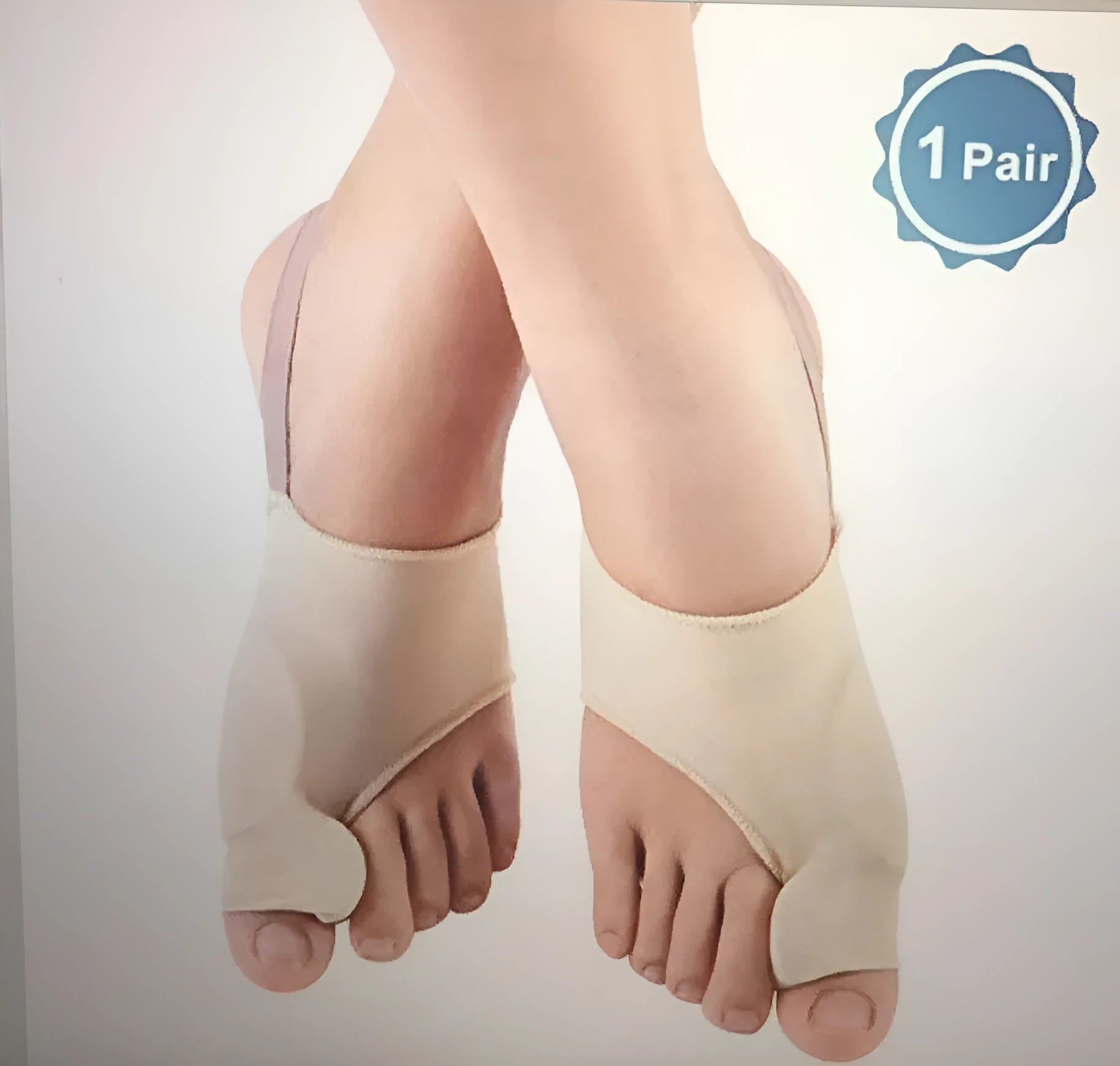 Corrective toe socks with gel bunion pad and silicone toe separator in three sizes