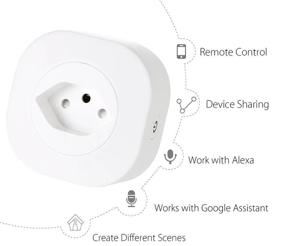 Smart Wi-Fi socket plug with international plug options and voice control functionality