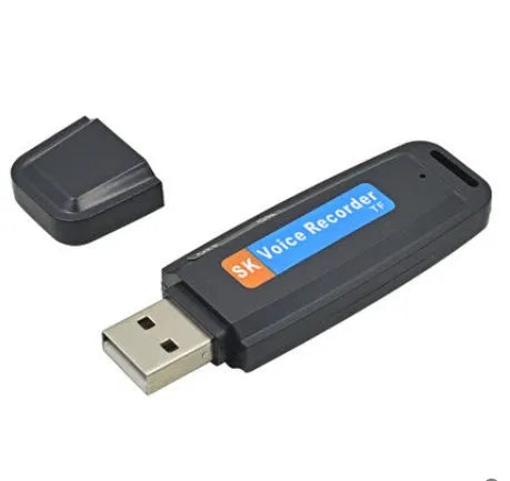 Black and white SK-001 creative USB flash drive showing compact size