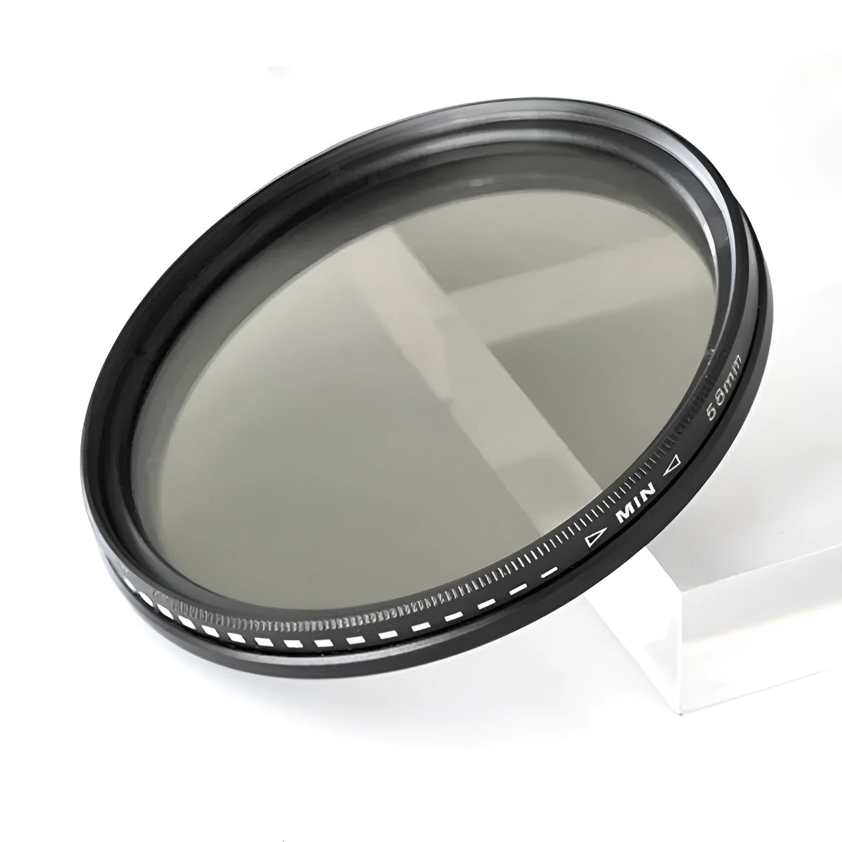 Multi-diameter adjustable camera neutral density filter set with adapter rings