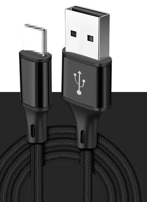 2m long USB to Type-C mobile phone charging cable in multiple colour options