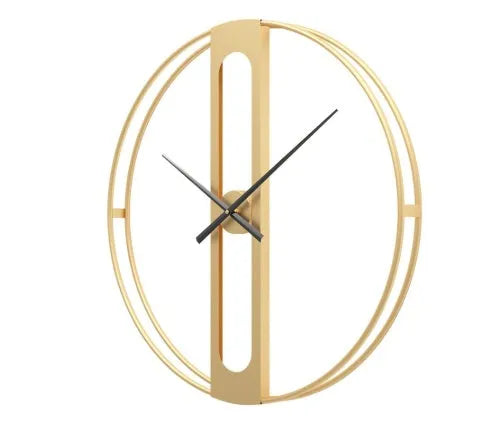 50cm round metal wall clock with silent movement in black or gold finish
