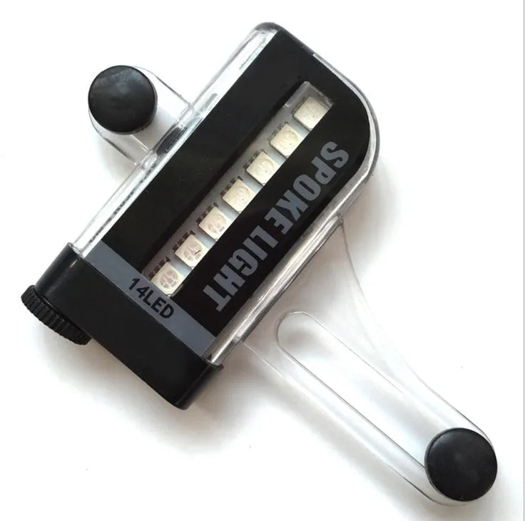 14 LED motorcycle bike light with 7 RGB full colour LEDs on front and back, 32 mode wire light