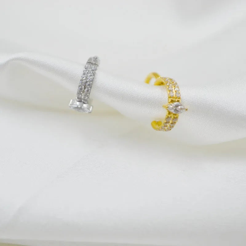Heart-shaped zircon earrings for women in gold or silver 316 titanium steel
