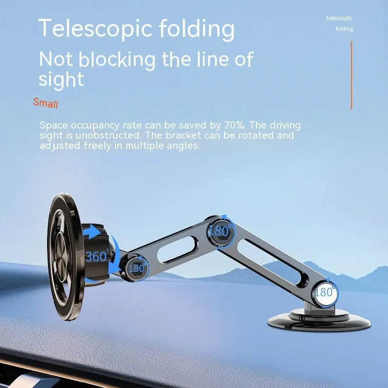 All-metal magnetic car phone holder in black, silver, gold, and rose gold colours with magnetic rings