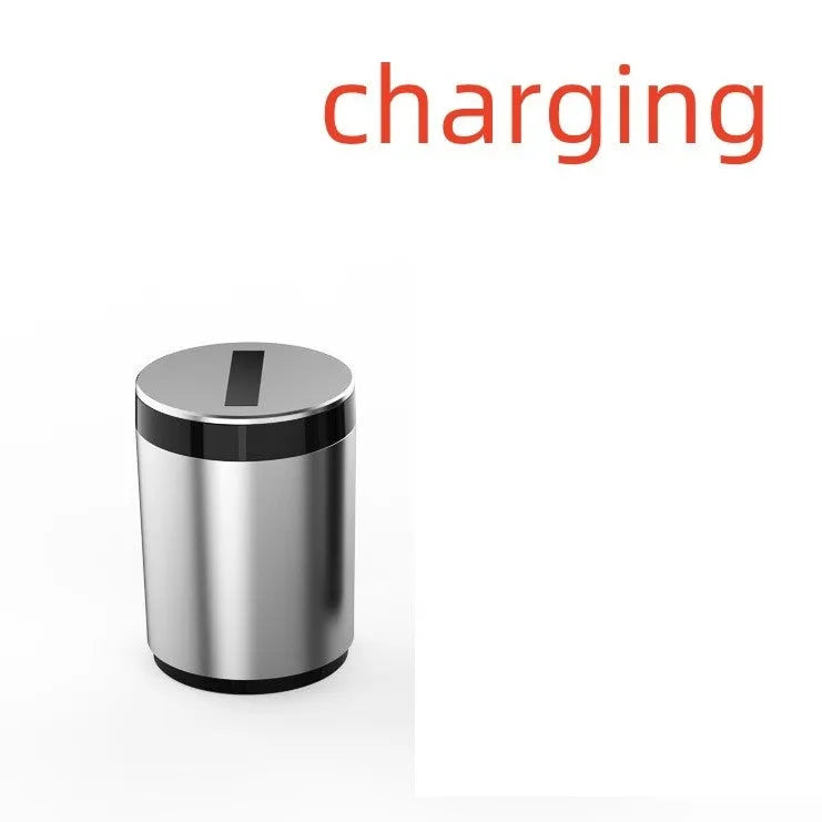 Silver induction ashtray with automatic opening lid for car and home use