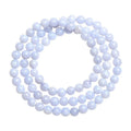 Close-up of a blue multi-circle patterned agate bead bracelet with 6-6.8mm beads and ruyi decorative elements.