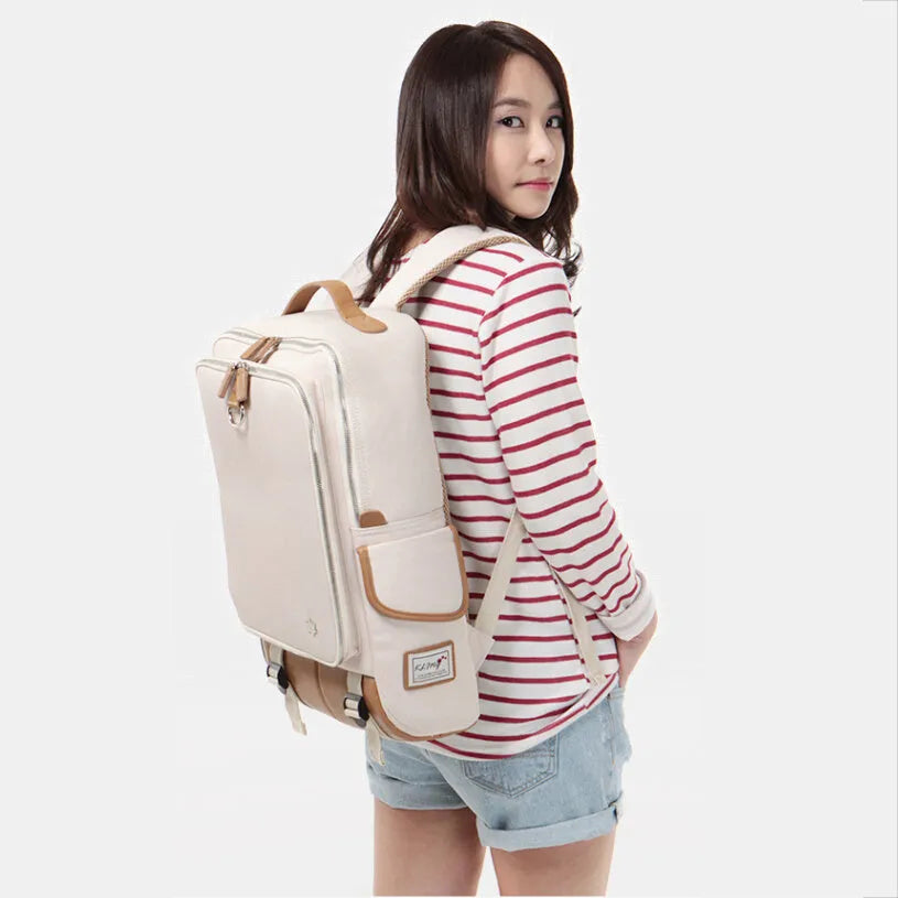 Large capacity men's Oxford cloth backpack in Army Green colour with Korean-inspired design
