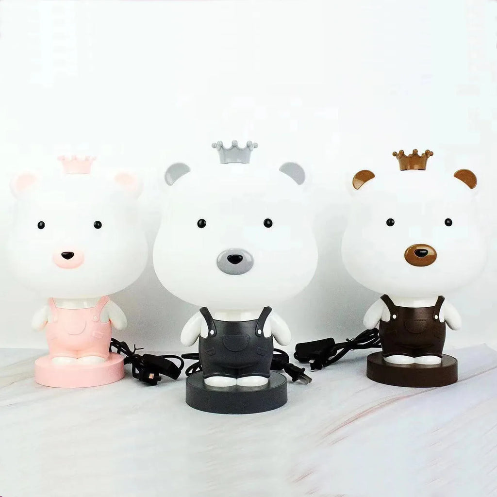 Cartoon animal table lamp with plastic shade and LED light in random animal design