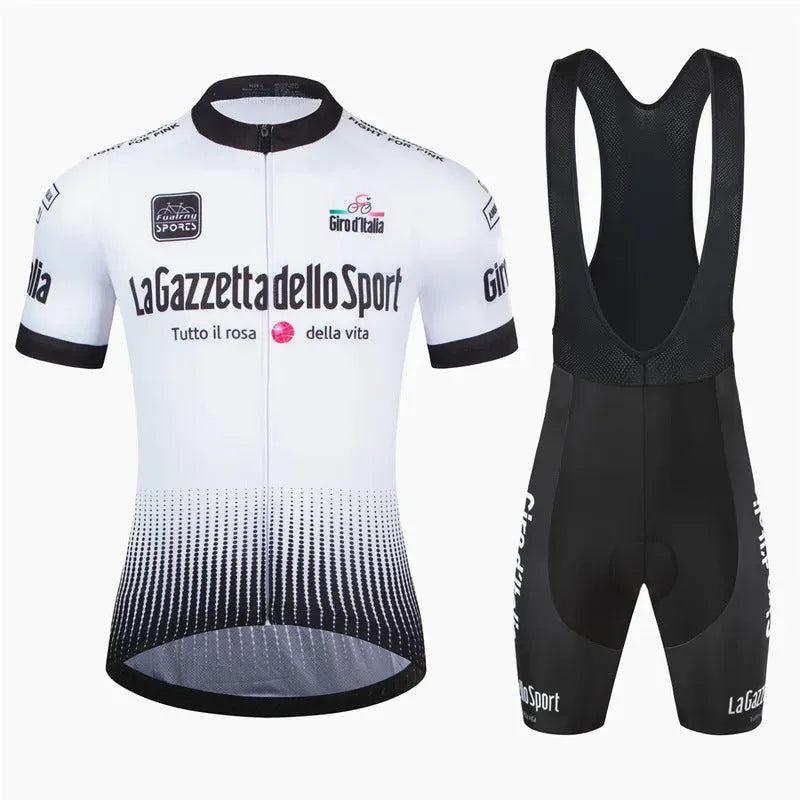 Loop road bike short sleeve cycling suit in breathable polyester fabric.