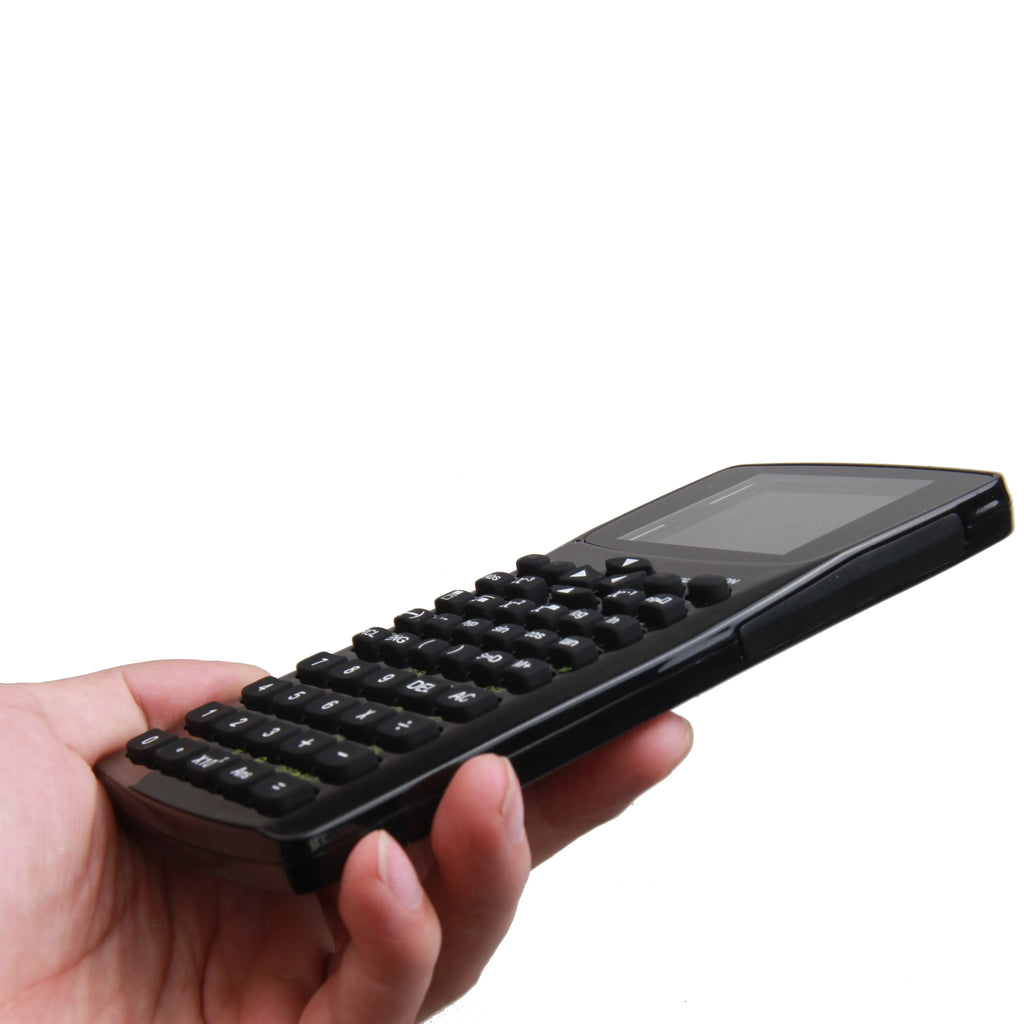 Black multifunctional e-book reader with small colour screen and adjustable strap.
