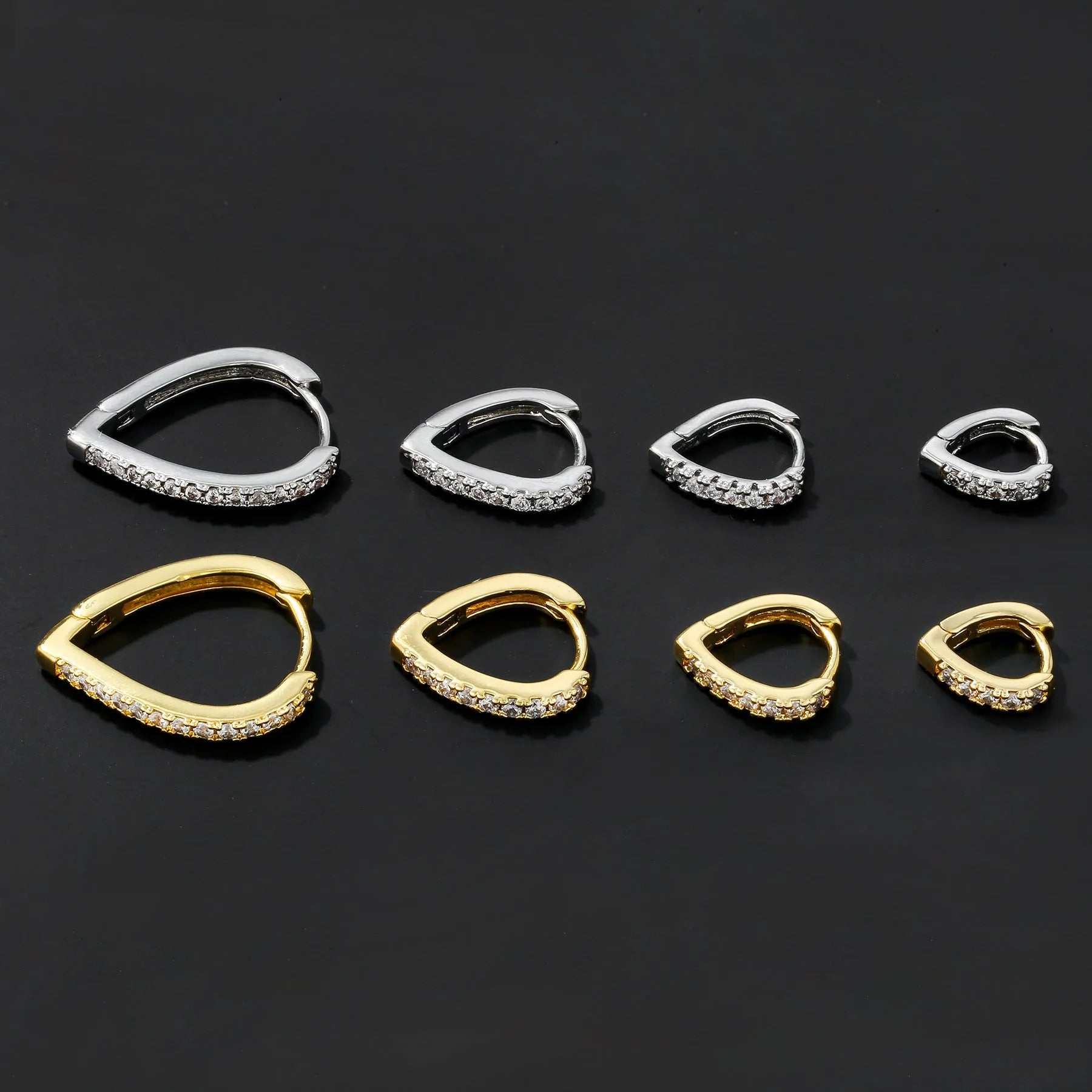 Women's geometric love heart shaped ear clip in copper with gold electroplated finish