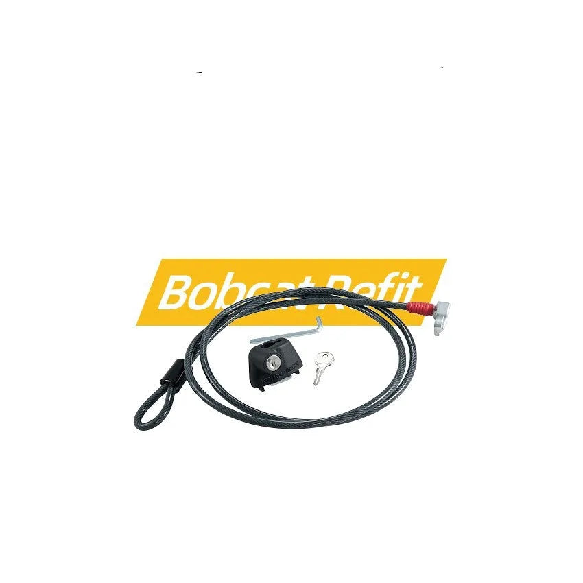Plastic-sheathed steel cable lock for roof platform security in 1200mm or 600mm lengths