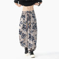 Plus size men's loose casual pants in ice blue polyester, mid waist, sizes M to 5XL