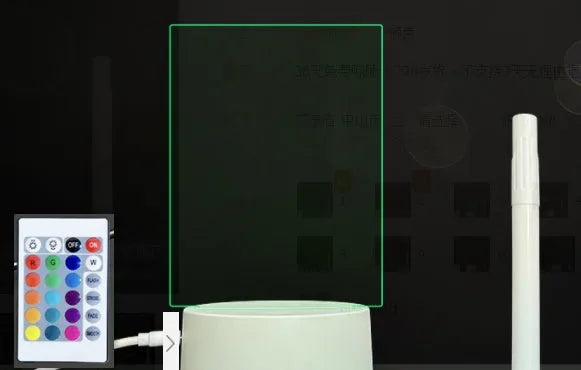 3D acrylic message board lamp with handwritten text illumination and remote control