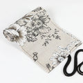 Black Peony cotton and hemp pencil curtain roll bag with 24 or 72 holes and printed canvas finish