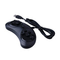 Black Sega USB PC game controller with 1.8 metre cable showing dimensions 15.5x8.5x2.5cm