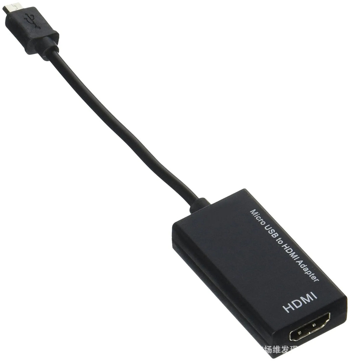 Black HD to HDMI adapter cable showing component RCA plugs and HDMI connector.