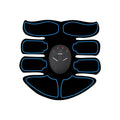 Abdominal muscle patch with digital display showing eight-belly three-piece design in red, blue, or yellow edge options.