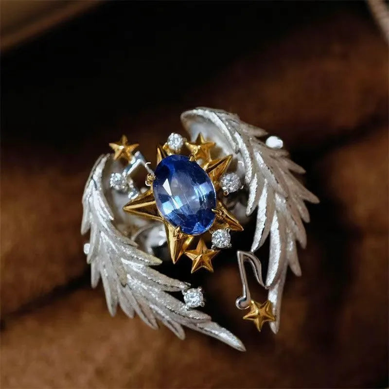 Open mouth adjustable geometric alloy ring in silver tone with US size 8 specification