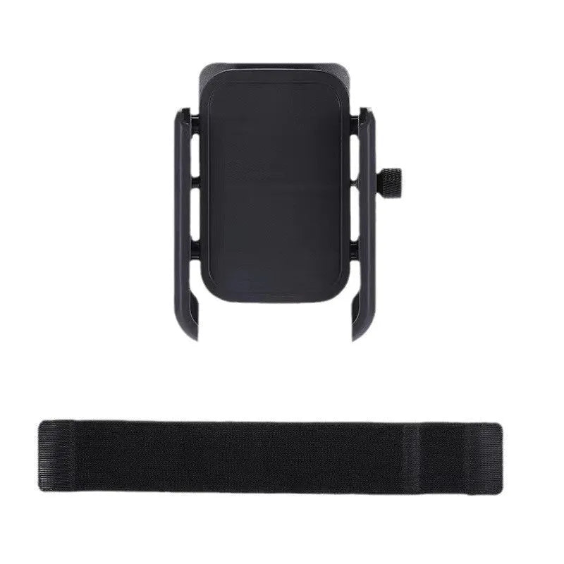 Universal plastic arm and wrist mobile phone bracket for outdoor running and sports, shown as a fixed phone stand.