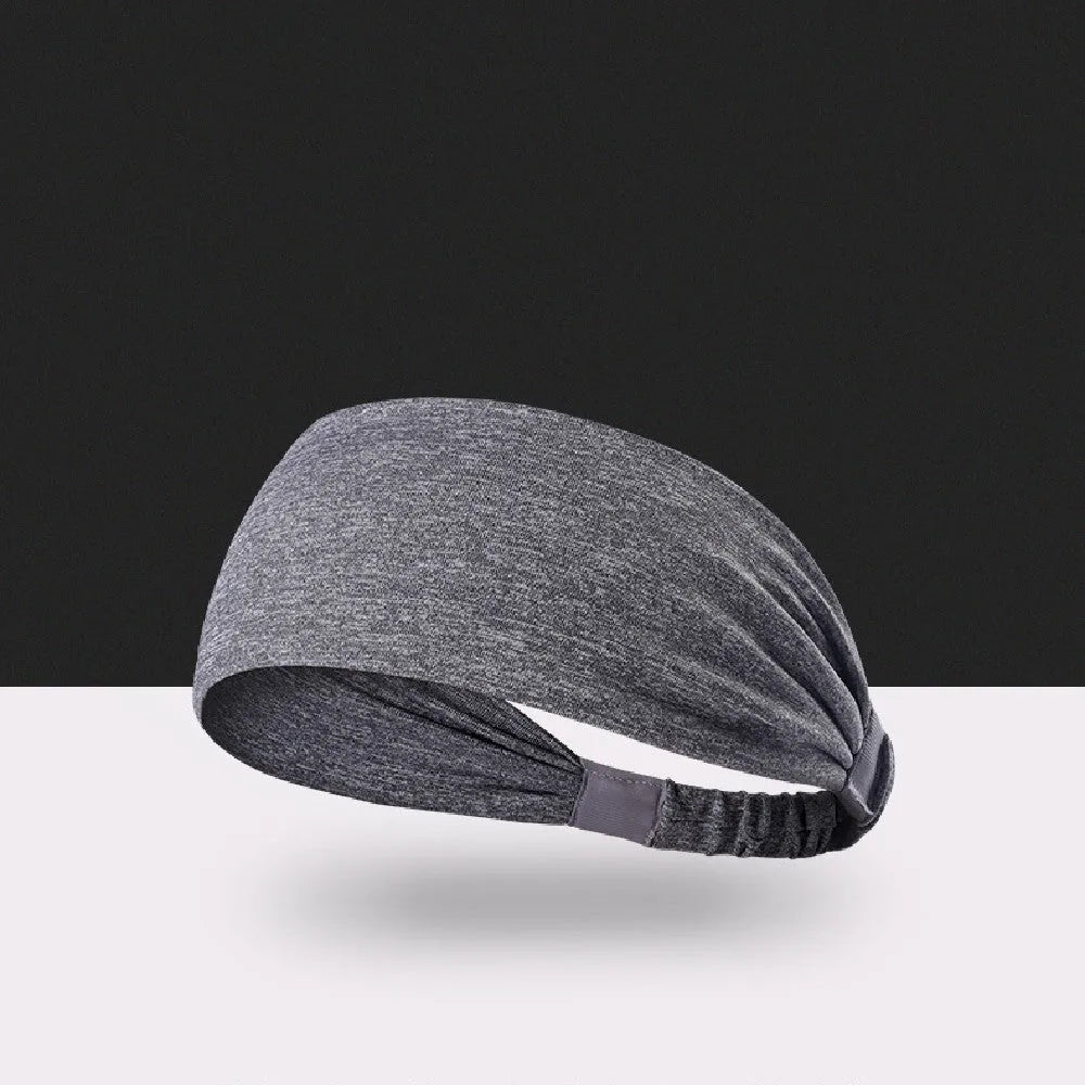 Women's quick-drying antiperspirant yoga hair band in polyester fibre, striped and solid colour options