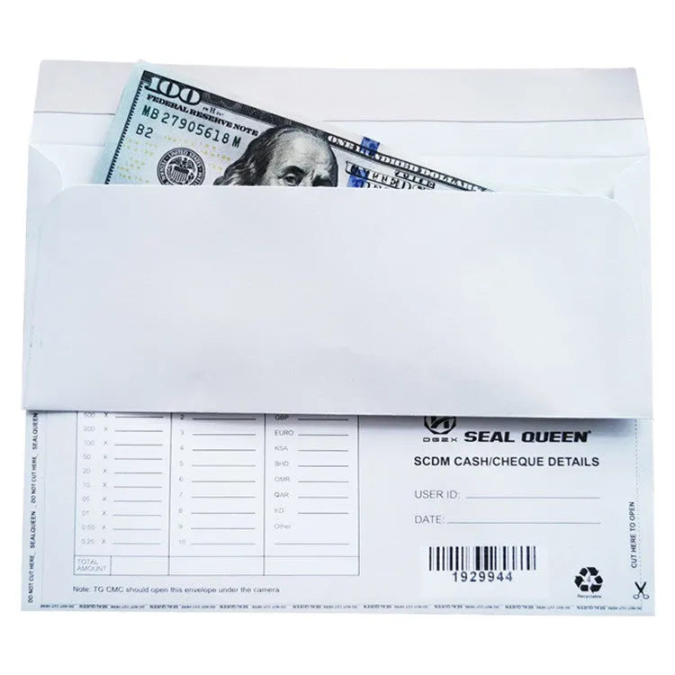 Blue confidential security envelope with self-adhesive anti-opening packaging measuring 105mm by 240mm