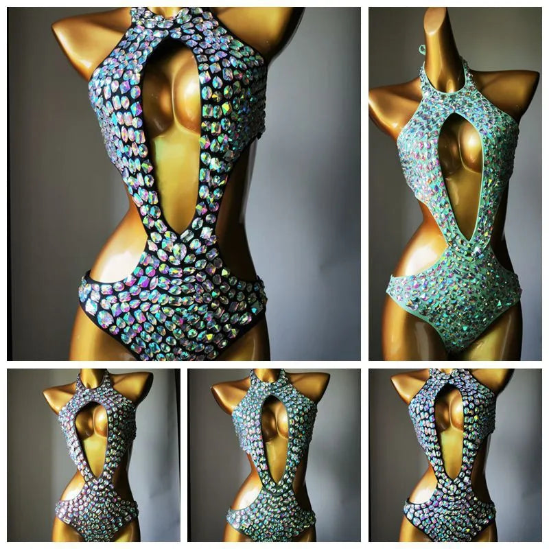 Women's one-piece mesh diamond pattern swimsuit in nylon with polyester lining