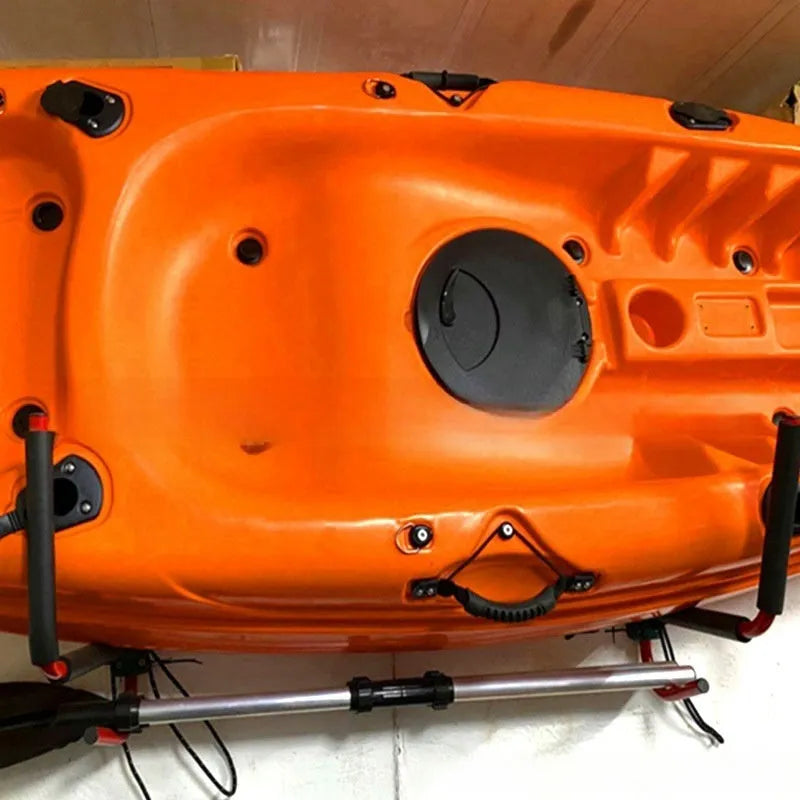 Heavy-duty carbon steel kayak wall hanger rack for garage storage