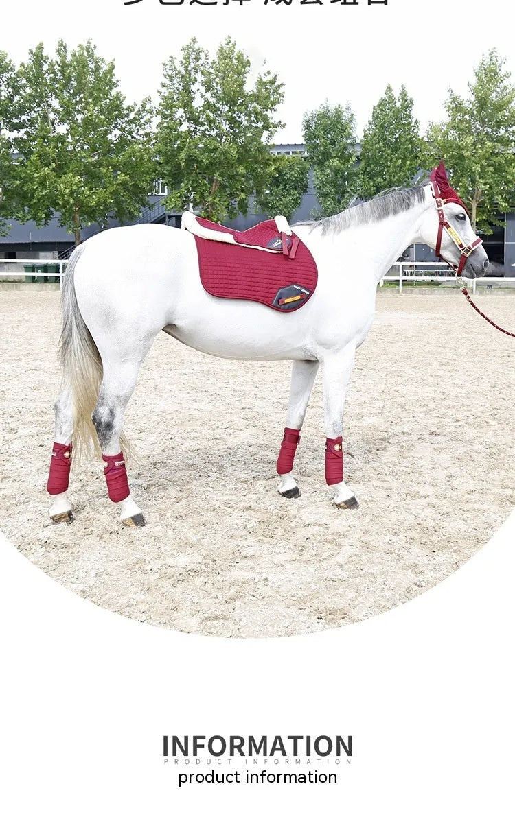 Riding saddle pad with wool construction for shock absorption during equestrian and cycling activities