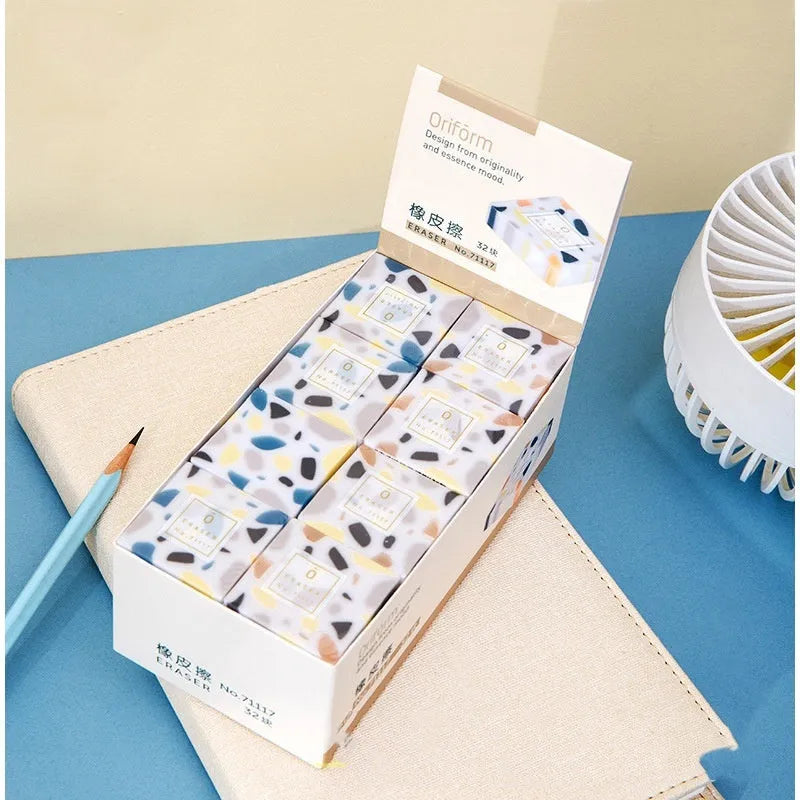 Brick shaped traceless rubber eraser for student pencil mark removal