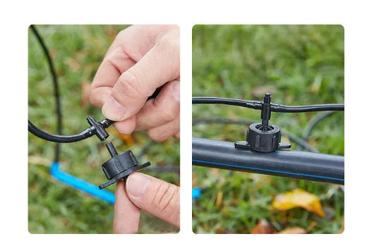 White PE plastic tee water distribution joint connector for micro spray irrigation systems