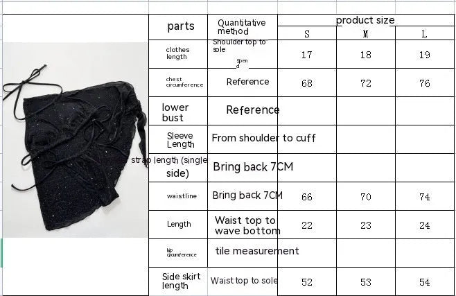 Black three-piece bikini swimsuit with matching top and shorts