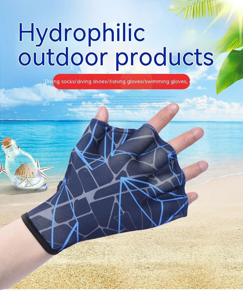 Duck feet webbed swimming gloves in multiple colour prints and sizes