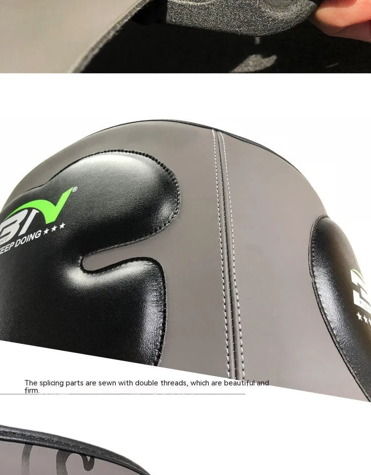 Dark grey Sanda boxing waist protection target with thickened guard for martial arts training.
