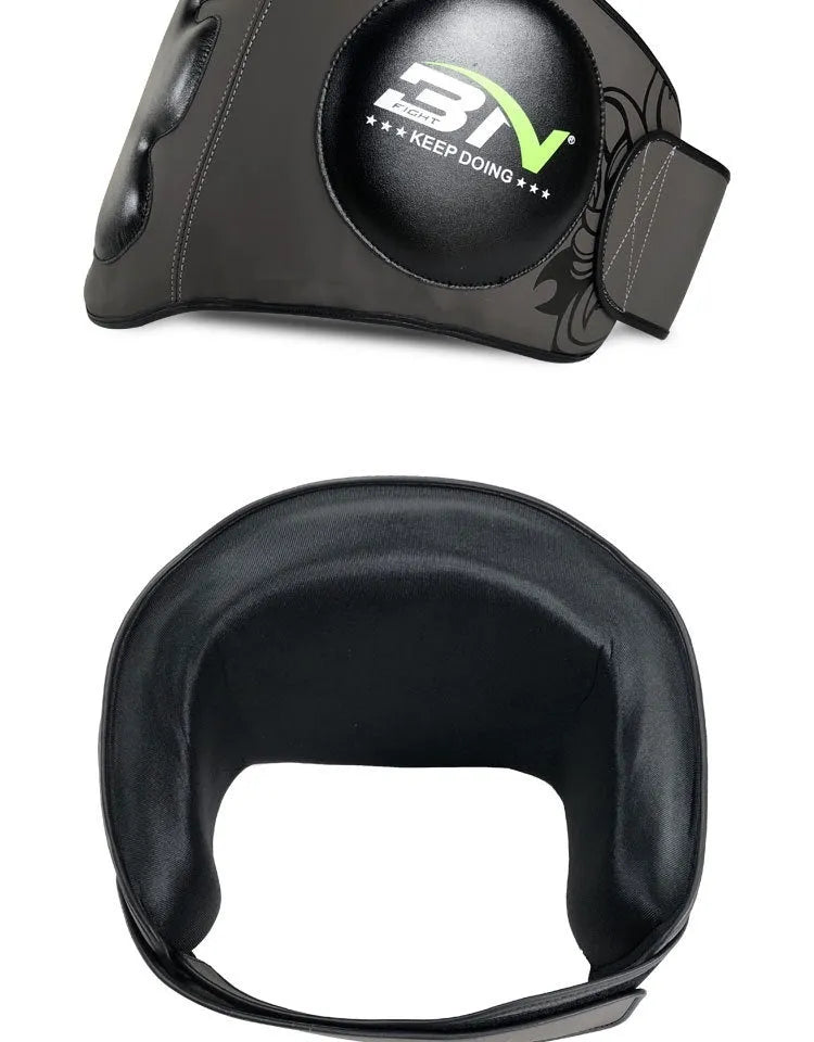 Dark grey Sanda boxing waist protection target with thickened guard for martial arts training.
